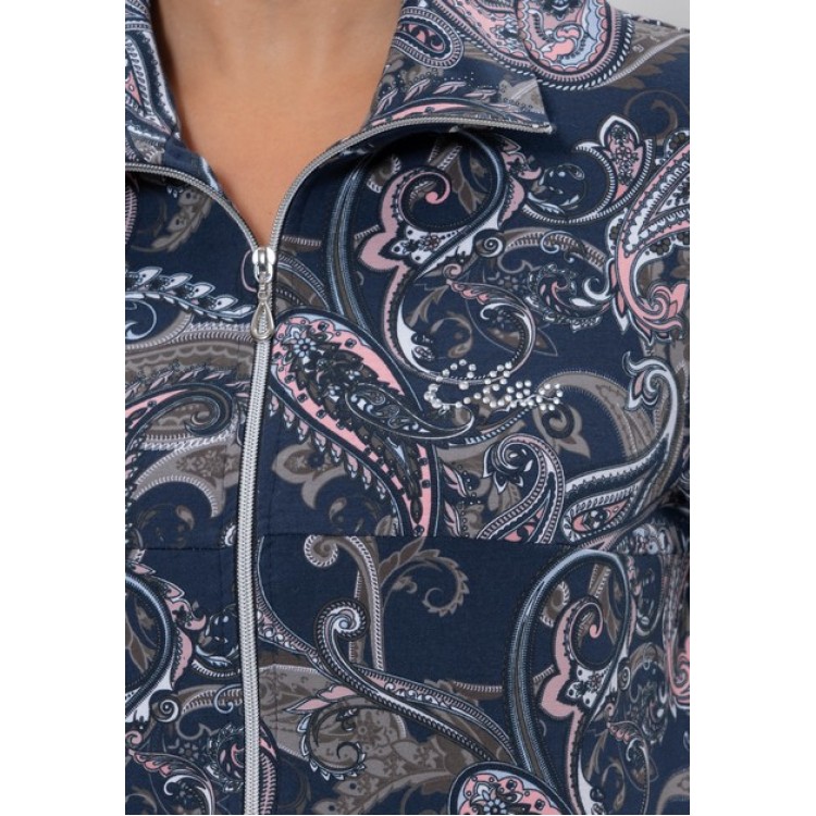 Женский костюм из хлопка с брюками 905-blue/cucumber, Cleo