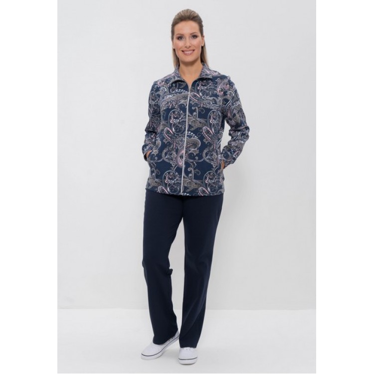Женский костюм из хлопка с брюками 905-blue/cucumber, Cleo