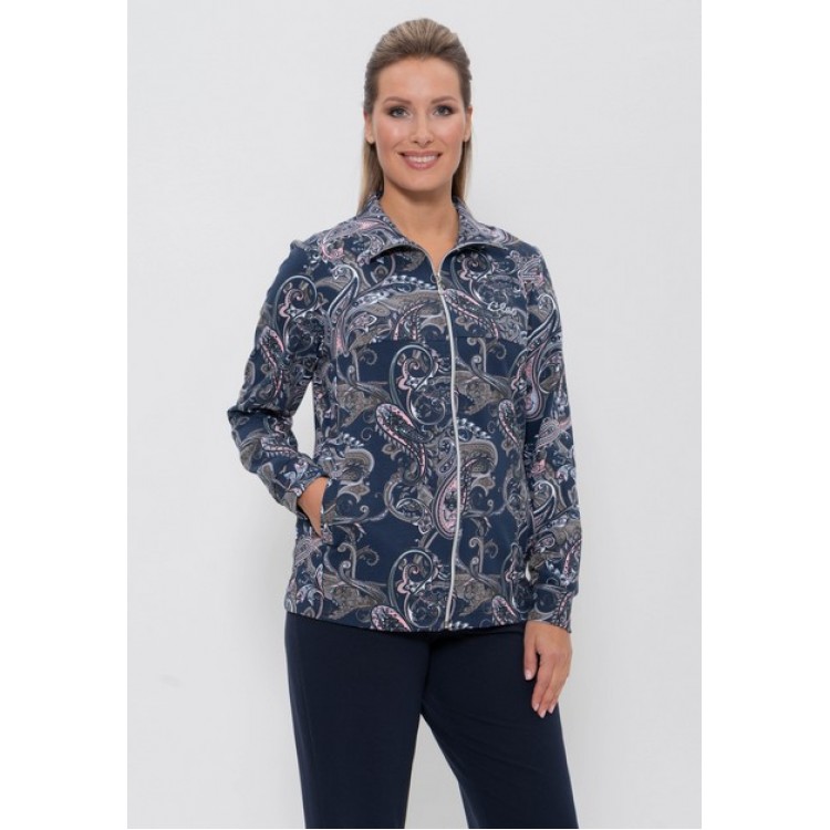 Женский костюм из хлопка с брюками 905-blue/cucumber, Cleo