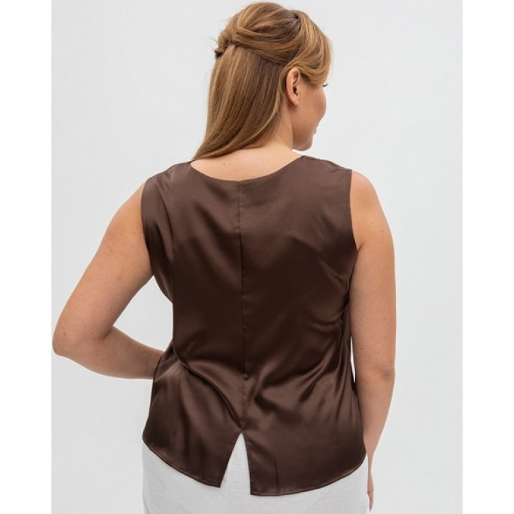 Топ атласный женский 94 brown, Cleo