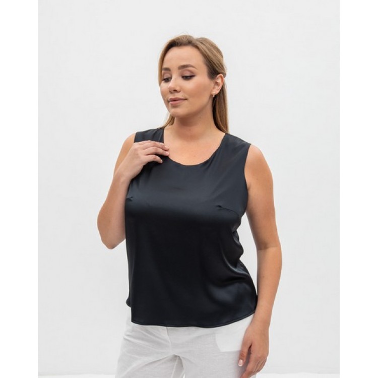 Топ атласный женский 94 black, Cleo