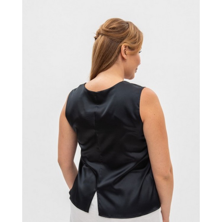Топ атласный женский 94 black, Cleo Топ атласный женский 94 black, Cleo