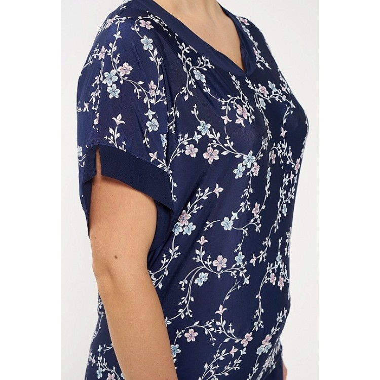 Женский домашний костюм с брюками 940-blue/flowers, Cleo