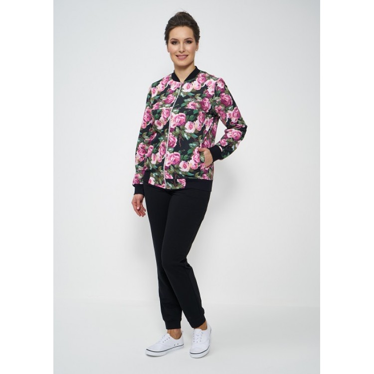Женский спортивный костюм 945-black/roses, Cleo