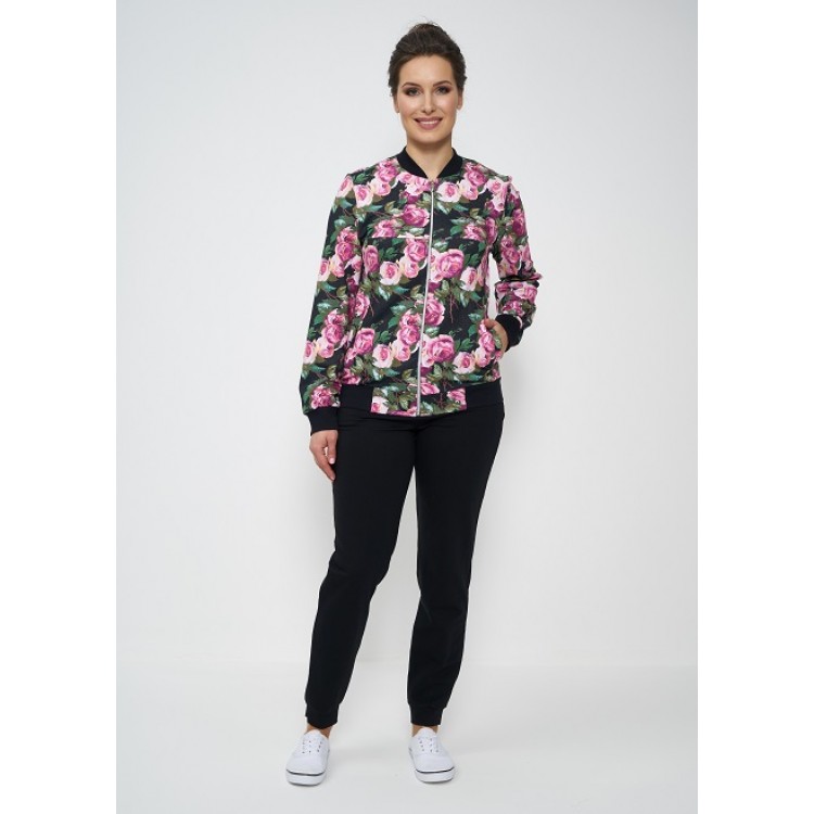 Женский спортивный костюм 945-black/roses, Cleo