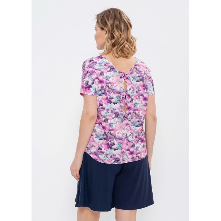 Женский комплект футболка+шорты 953-lilac/blue, Cleo