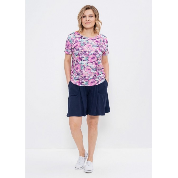 Женский комплект футболка+шорты 953-lilac/blue, Cleo