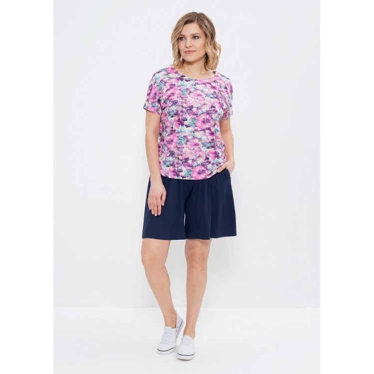 Женский комплект футболка+шорты 953-lilac/blue, Cleo