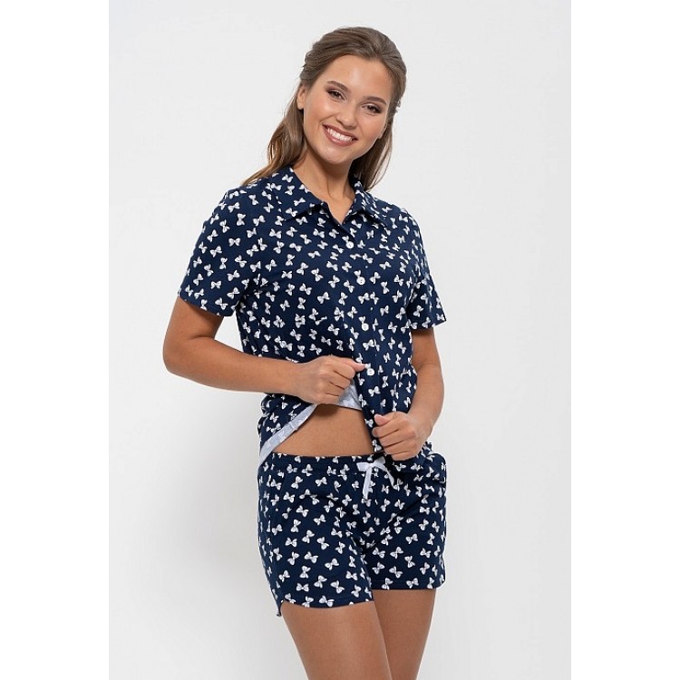 Женский домашний комплект с шортами 956-blue, Cleo