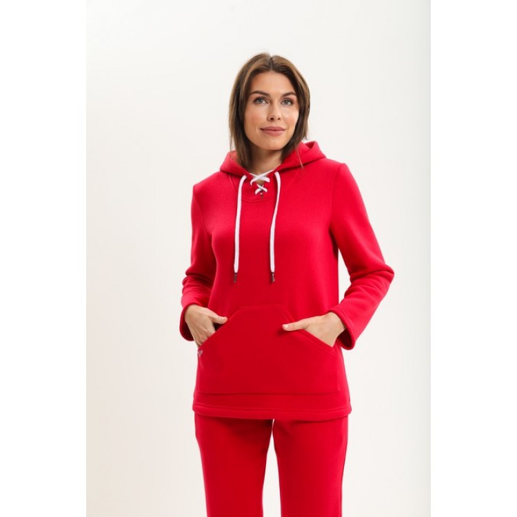 Теплый женский спортивный костюм 957 красный, Cleo