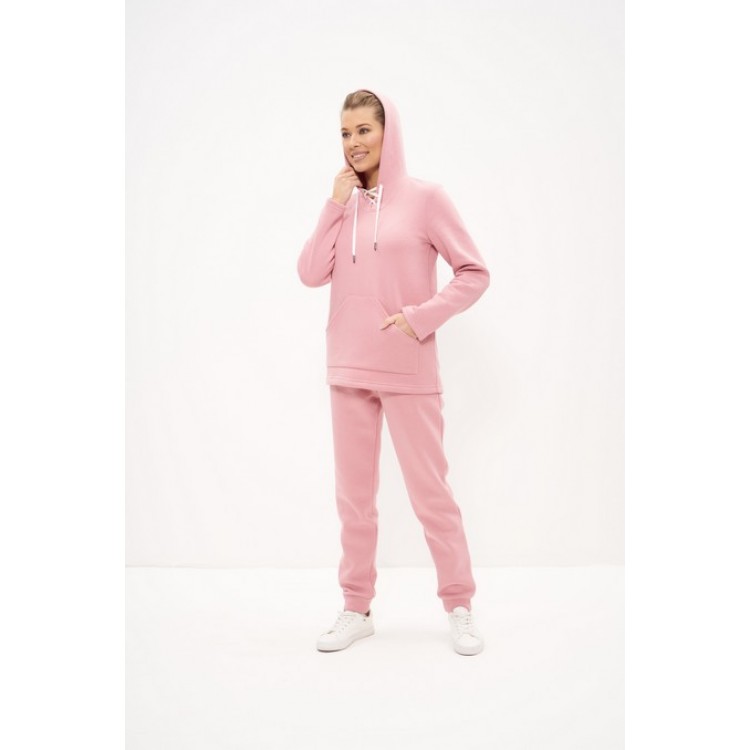 Теплый женский спортивный костюм 957 пудра, Cleo