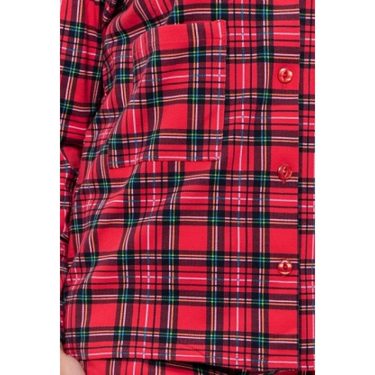 Женская хлопковая пижама с брюками 959-red/green, Cleo