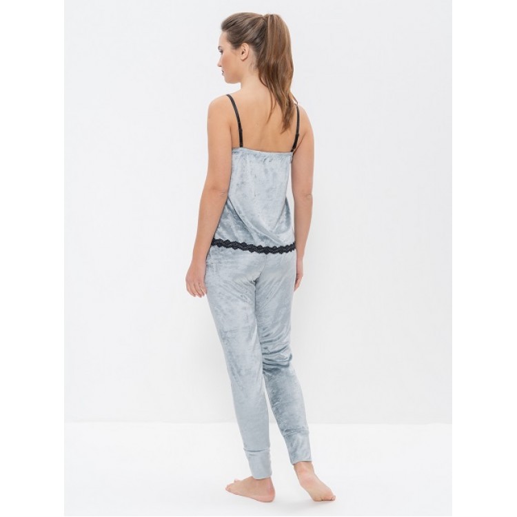 Женская велюровая пижама с брюками 965 gray, Cleo