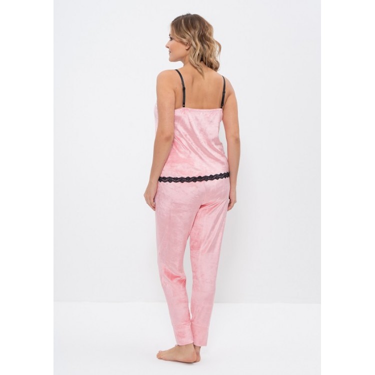 Женская велюровая пижама с брюками 965 pink, Cleo