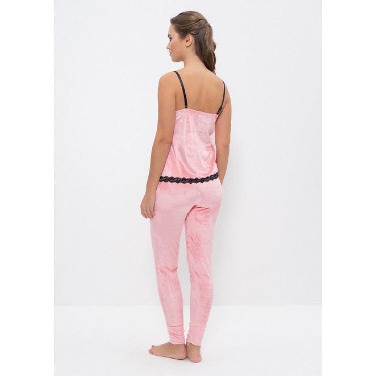 Женская велюровая пижама с брюками 965 pink, Cleo