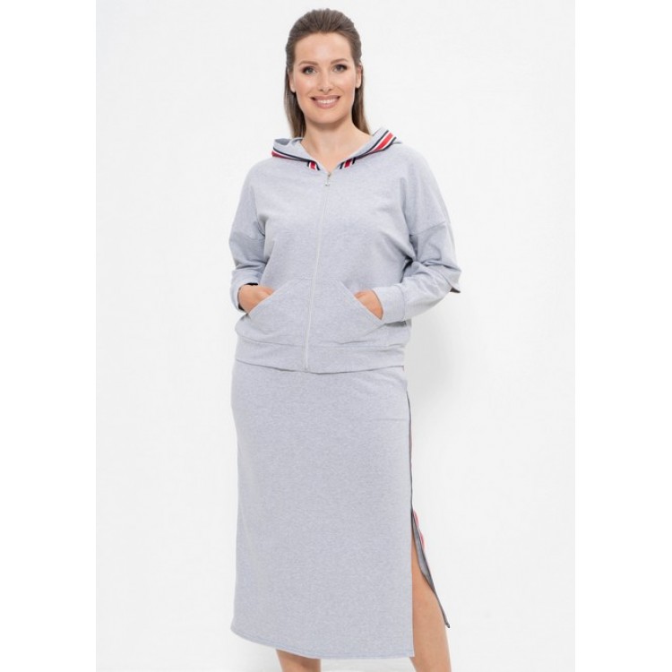Стильный женский комплект кофта+юбка 983-gray, Cleo