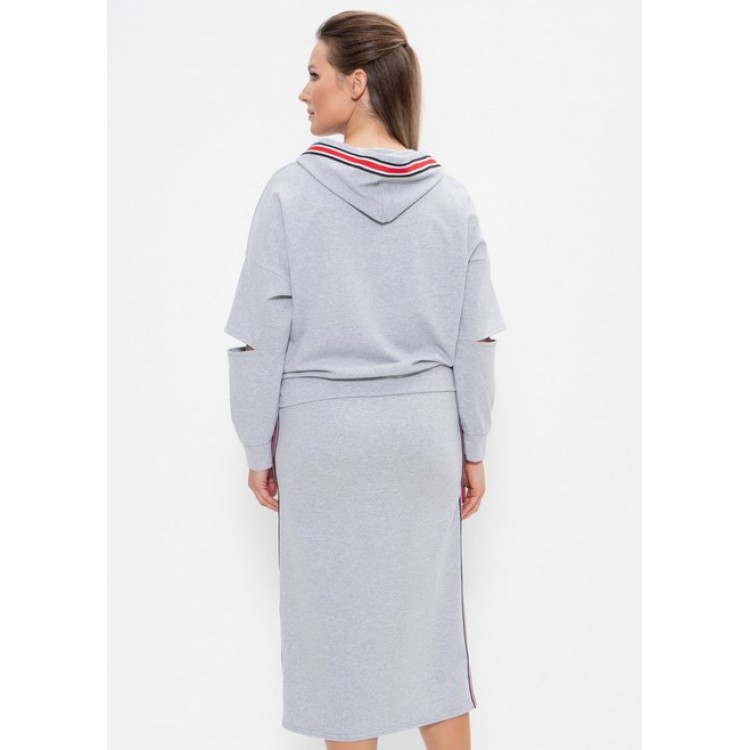 Стильный женский комплект кофта+юбка 983-gray, Cleo