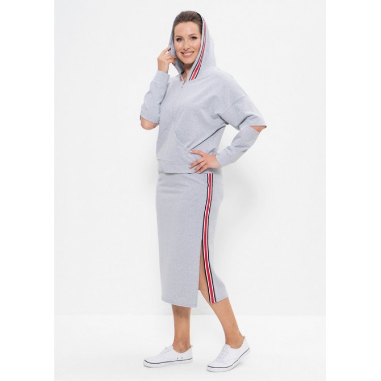 Стильный женский комплект кофта+юбка 983-gray, Cleo