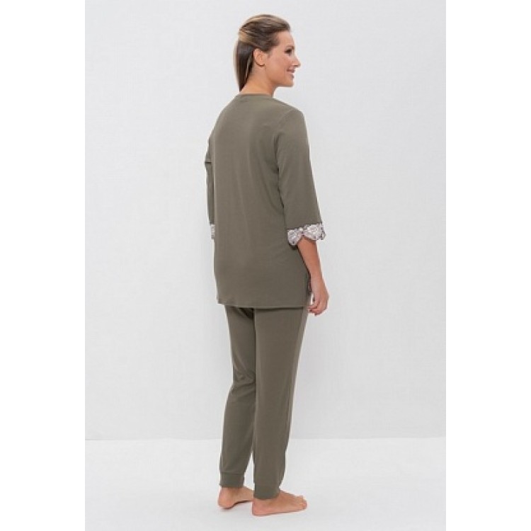 Женский домашний комплект с брюками 988-khaki, Cleo Женский домашний комплект с брюками 988-khaki, Cleo