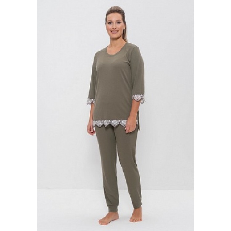 Женский домашний комплект с брюками 988-khaki, Cleo