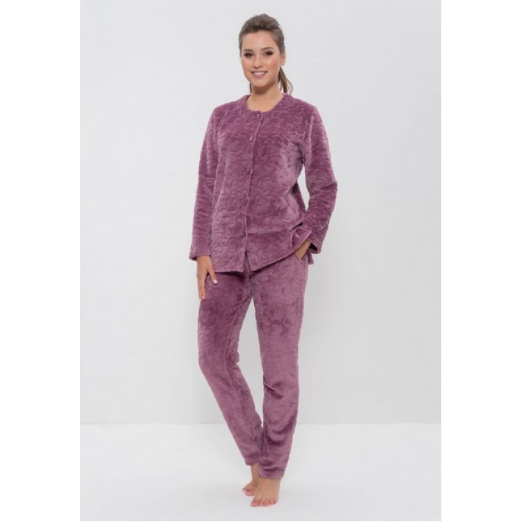 Домашний женский комплект из велсофт 990 plum, Cleo