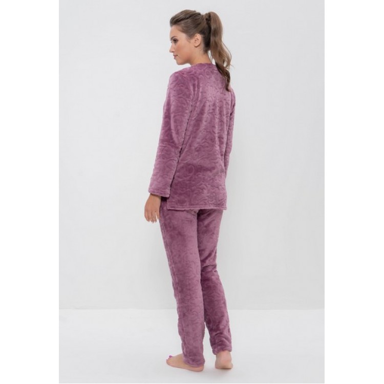 Домашний женский комплект из велсофт 990 plum, Cleo