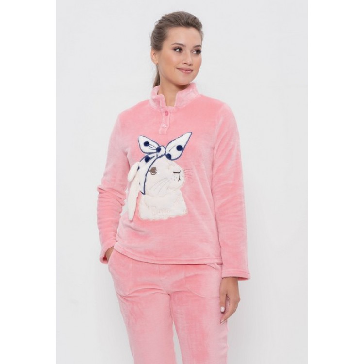 Женский домашний костюм из велсофт 992 - dark pink, Cleo
