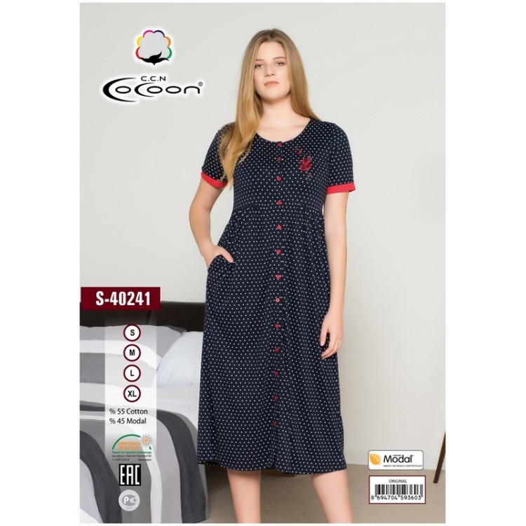 Халат женский легкий трикотажный S40241, COCOON