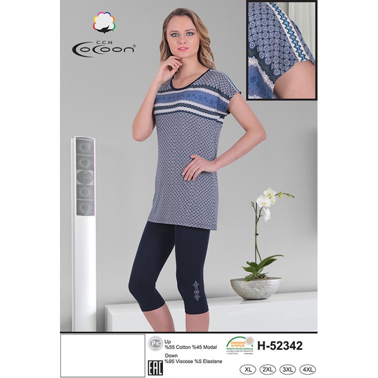 Женский комплект для дома и отдыха с бриджами H52342, COCOON