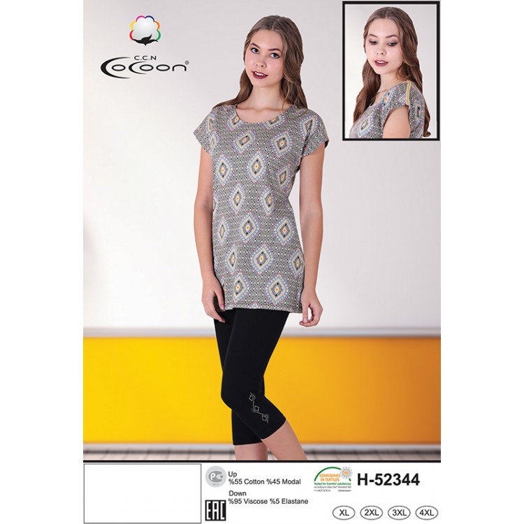 Женский комплект больших размеров с бриджами H52344, COCOON