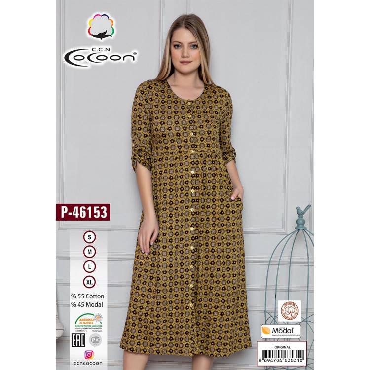 Халат на пуговицах P-46153 COCOON