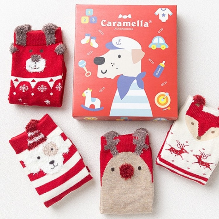 Подарочный набор детских носков (4 пары) 561064 "Собачка", Caramella