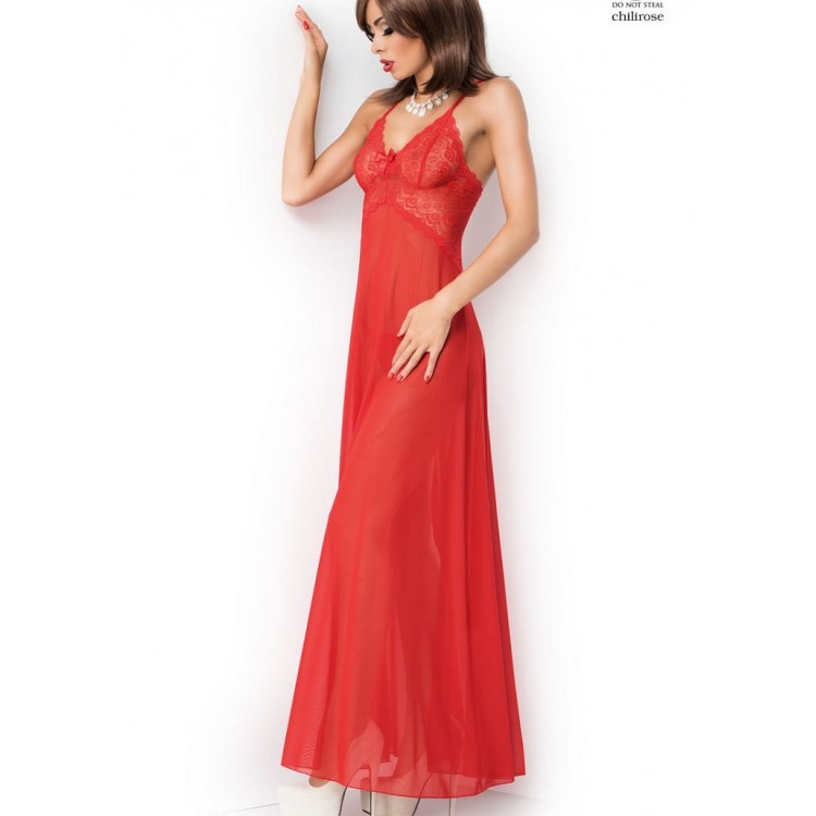 Сорочка женская длинная прозрачная 3883 Chemise красный, ChiliRose
