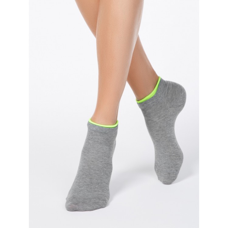 Укороченные спортивные женские носки из хлопка Active 12С-32СП grey, Conte