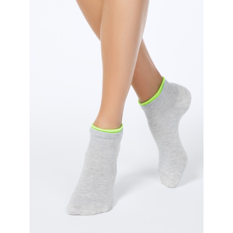 Укороченные спортивные женские носки из хлопка Active 12С-32СП light grey, Conte