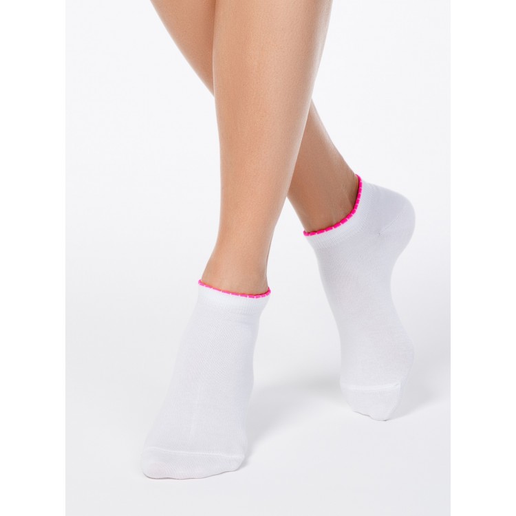 Укороченные спортивные женские носки из хлопка Active 12С-45СП white, Conte