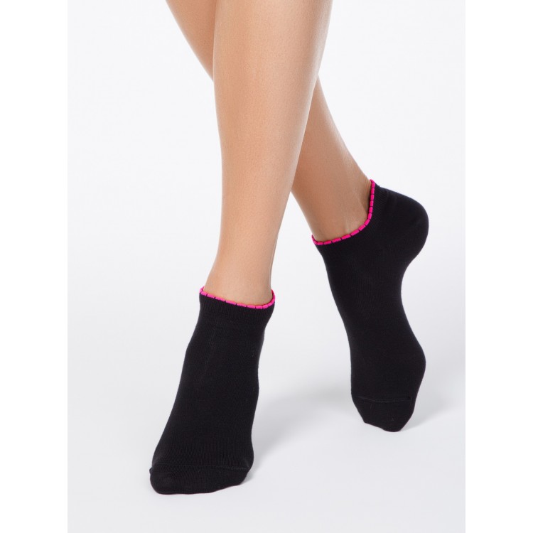 Укороченные спортивные женские носки из хлопка Active 12С-45СП black, Conte