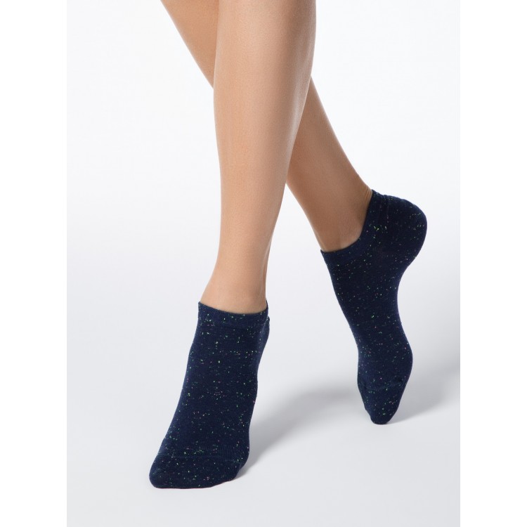 Ультракороткие спортивные женские носки из хлопка Active 16С-62СП-dark blue, Conte