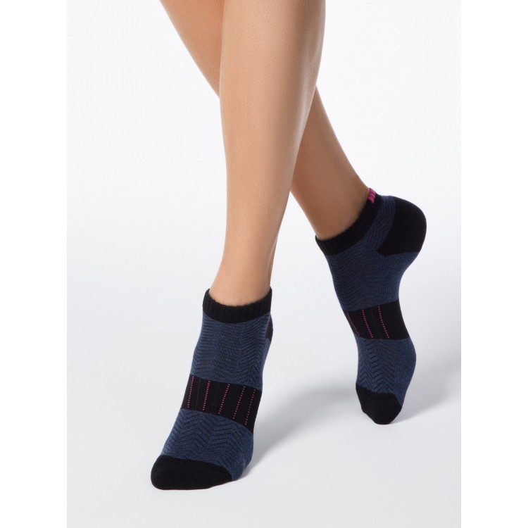 Укороченные спортивные женские носки 16С-92СП 092 Active-dark blue, Conte