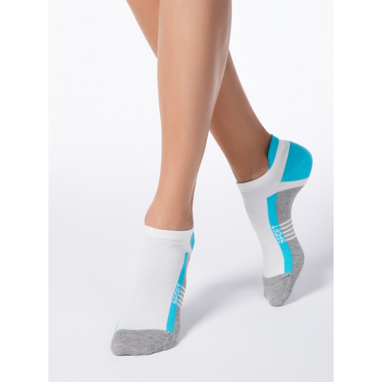 Носки женские укороченные спортивные Active 16С-71СП-grey/turquoise, Conte 