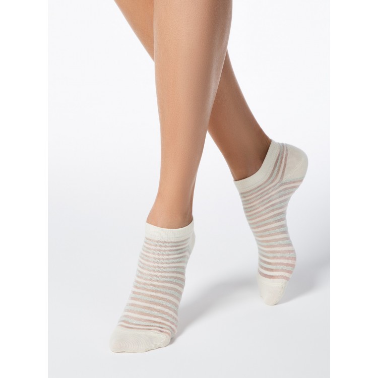Хлопковые женские носки в полоску 17С-71СП Active-cream, Conte