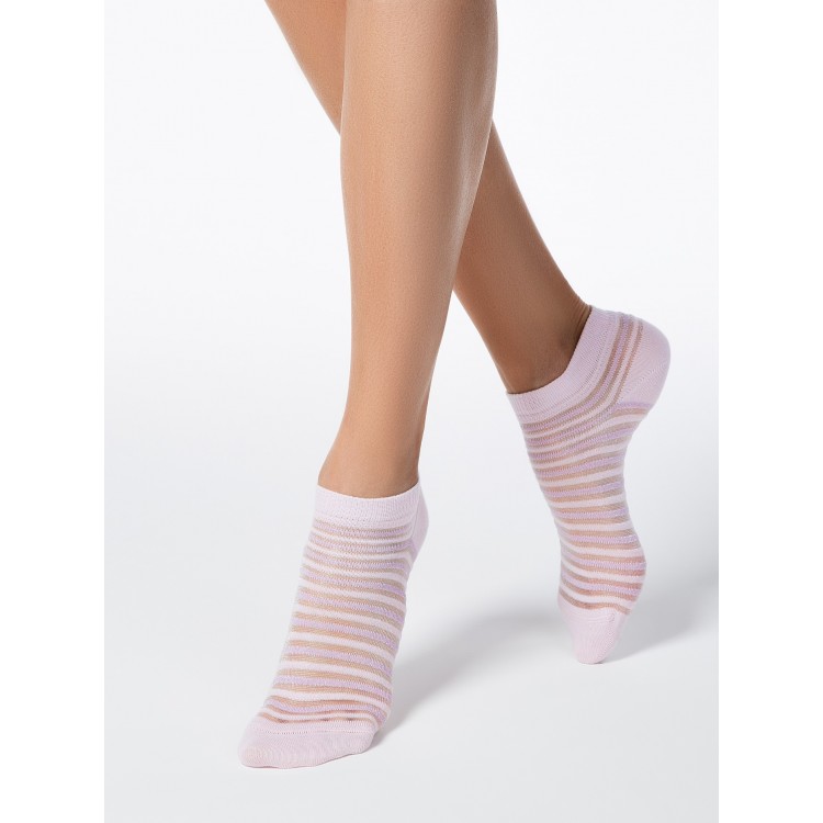 Хлопковые женские носки в полоску 17С-71СП Active-light pink, Conte