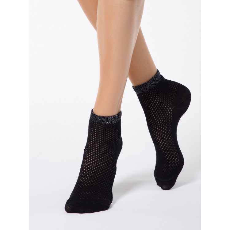 Женские ажурные носки 15С-81СП Ajour-black, Conte