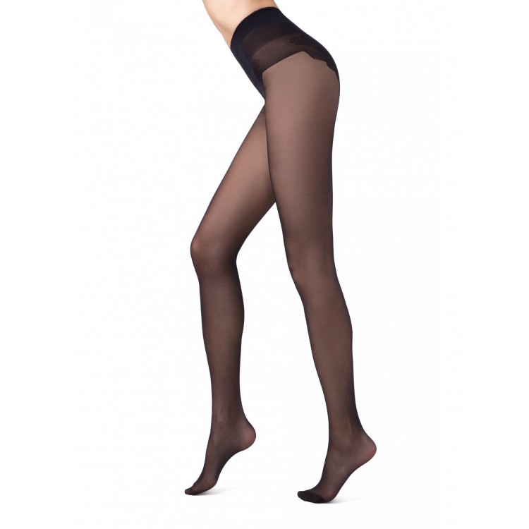 Колготки женские с ажурными трусиками Bikini 20-nero, Conte