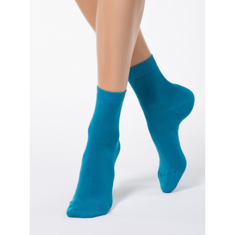 Вискозные однотонные женские носки 13С-64СП Classic-dark turquoise, Conte