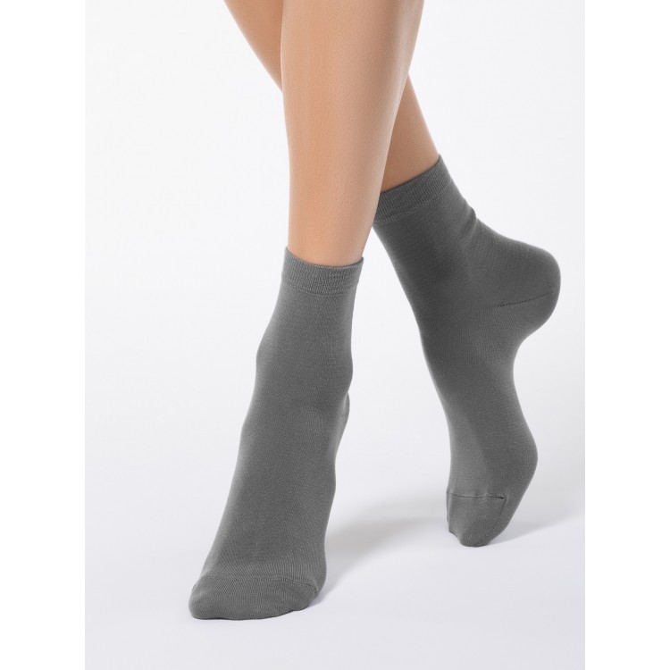 Вискозные однотонные женские носки 13С-64СП Classic-dark grey, Conte