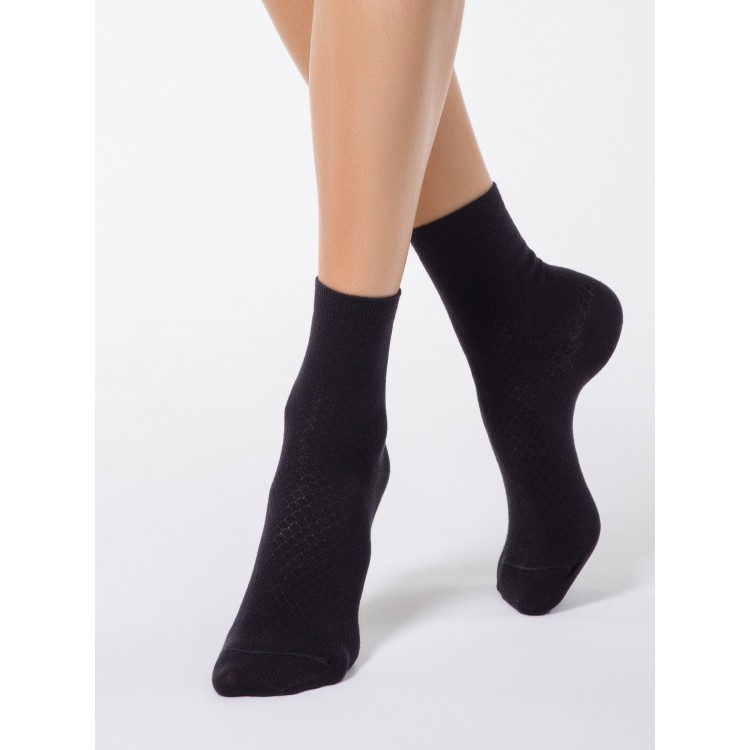 Хлопковые женские носки 15С-15СП 061 Classic-black, Conte