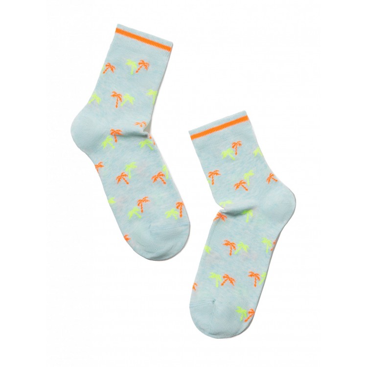 Носки женские из хлопка 15С-15СП 089 Classic-light turquoise, Conte
