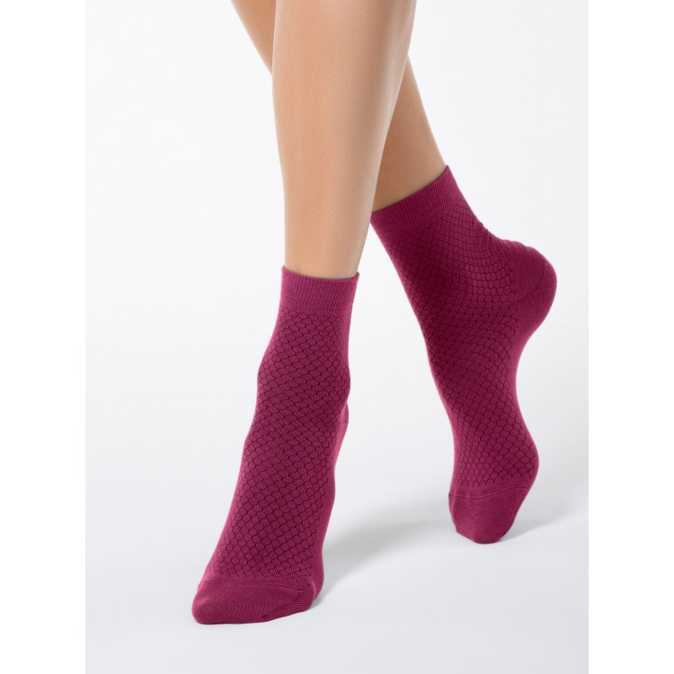 Хлопковые женские носки 15С-15СП 061 Classic-fuchsia, Conte