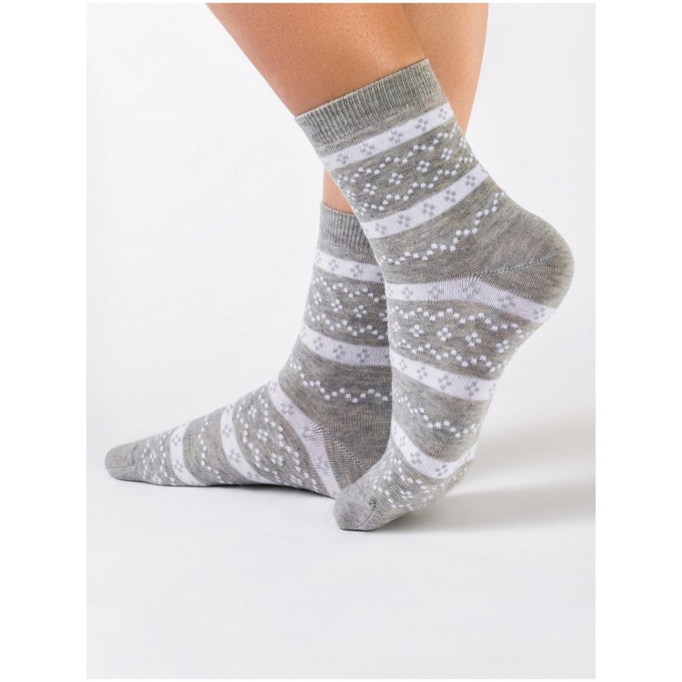 Классические женские носки из хлопка 15С-15СП 062 Classic-gray, Conte